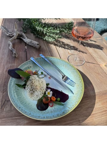 gipfelstück Desserteller-Set, Steinzeug Flussufer in blau, grün, weiß