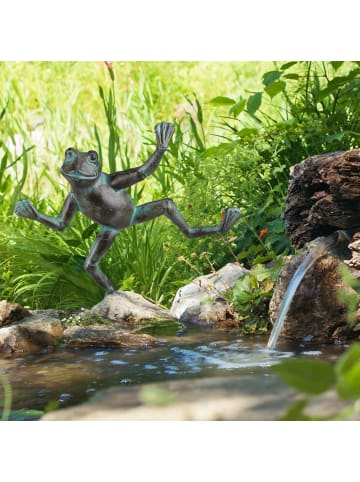 relaxdays 3 x Gartenfigur Frosch in Grün - Größe L