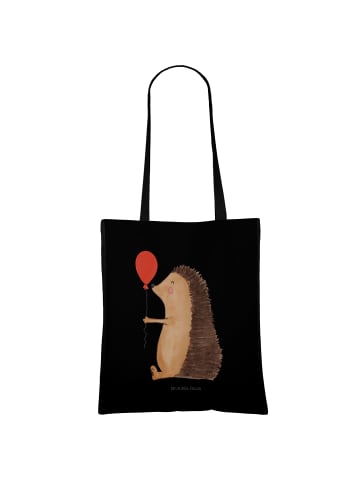 Mr. & Mrs. Panda Einkaufstasche Igel Luftballon ohne Spruch in Schwarz