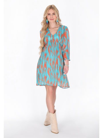 IZIA Women Dress in aqua multicolor