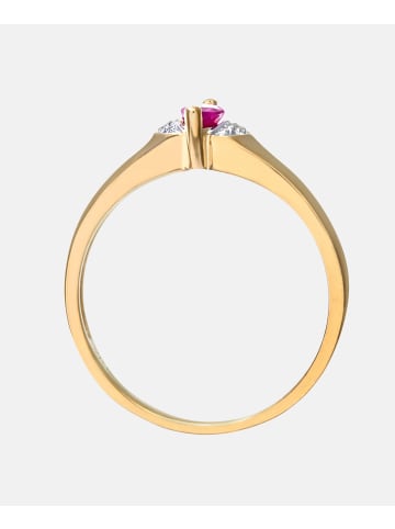 Diamant L'éternel Ring aus 375 Gelbgold mit Diamant mit Rubin