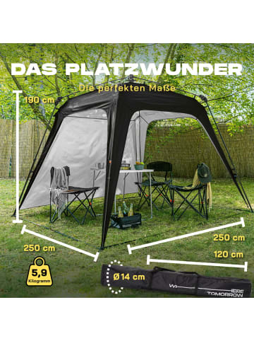 Where Tomorrow Pop Up Pavillon 250x250x190cm schwarz Schwarz