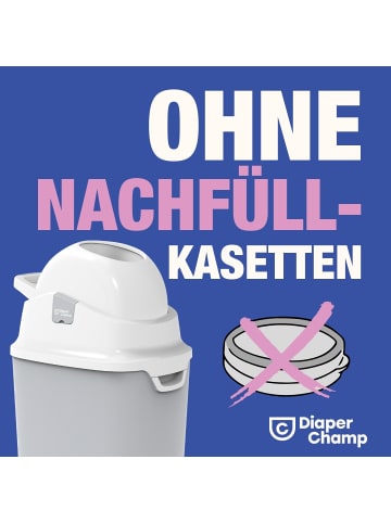 Diaper Champ Windeleimer ONE -ohne Nachfüllkassetten, für normale Mülltüten, ca 60 Windeln