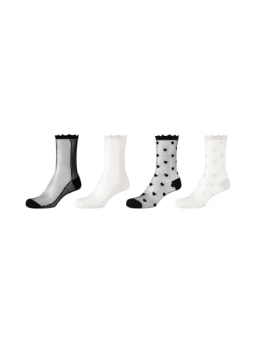 S. Oliver Socken originals transparent ruffle 4er Pack originals in Schwarz
