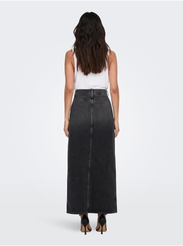 ONLY Maxi Jeans Rock mit Schlitz Stone Denim Wash in Schwarz