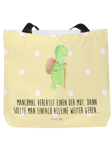 Mr. & Mrs. Panda Stofftasche Schildkröte Wanderer mit Spruch in Gelb Pastell