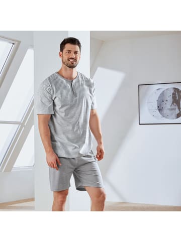 Erwin Müller Single-Jersey Shorty in grau/weiß