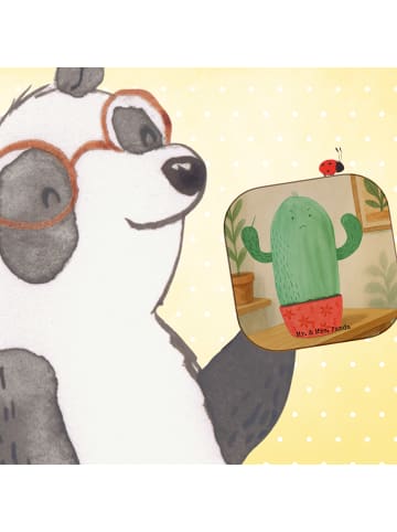 Mr. & Mrs. Panda Glas-Untersetzer Kaktus Wut Design ohne Spruch in Weiß