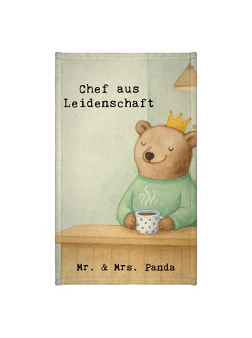 Mr. & Mrs. Panda Handtuch Chef Leidenschaft Design mit Spruch in Weiß