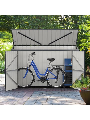COSTWAY Mülltonnenbox für 2 x 120 L Mülltonnen in Grau