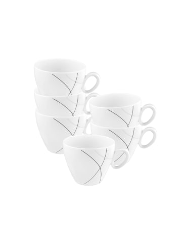 Seltmann Weiden 6er Set Kaffeetassen Trio Highline 0,23 l in weiß-grau
