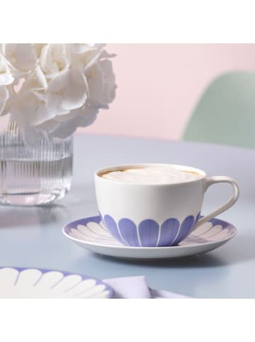 Villeroy & Boch Cappuccinotasse mit Untertasse Fleur Couleur 300 ml in Bleu