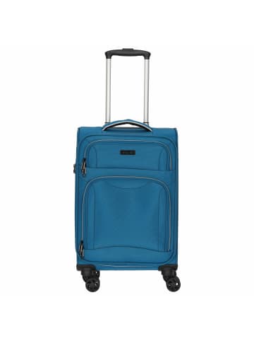 D&N Travel Line 9204 - 4-Rollen-Kabinentrolley S 55 cm (schwarz) in blau