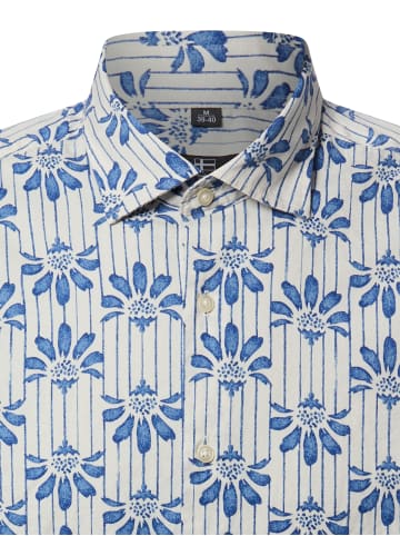 Nils Sundström Hemd in ecru indigo - 0001