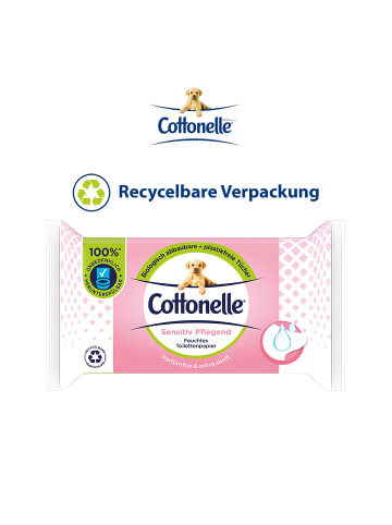 Cottonelle Feuchtes Toilettenpapier Sensitive Pflegend Parfümfrei 12 x 42 Stk