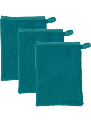 Erwin Müller Frottier Abschminkhandschuh 3er-Pack in petrol