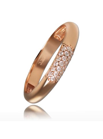 BALIA 333 Rosegold - 8 Karat Damen Ringe 3 reihig Zirkonia Fingerring 62 (19,7)