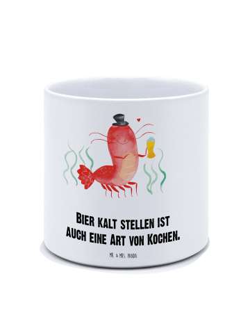 Mr. & Mrs. Panda XL Blumentopf Hummer Weizen mit Spruch in Weiß