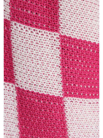 ROCKEASY Women Plus Size Sweater in pink white