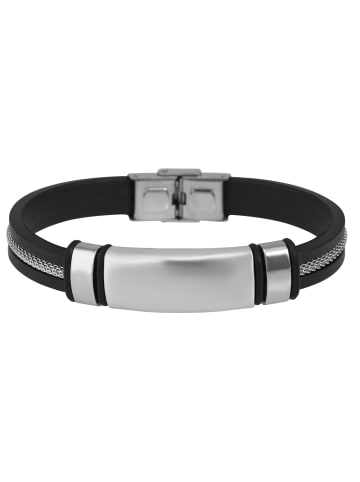 Adeliás Herren Armband – Armreif aus Silikon 21 cm in schwarz