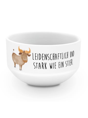Mr. & Mrs. Panda Frühstücksbowl Sternzeichen Stier mit Spruch in Weiß