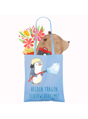 Mr. & Mrs. Panda Schultasche Feuerwehrmann Helden mit Spruch in Sky Blue