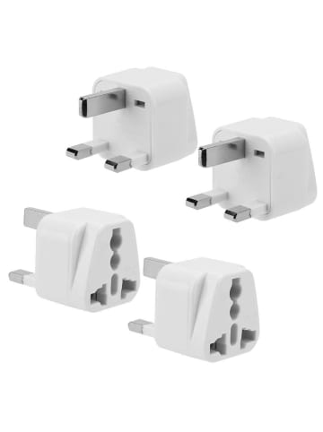 Intirilife 4x Steckdosen Adapter - UK Typ G in WEISS