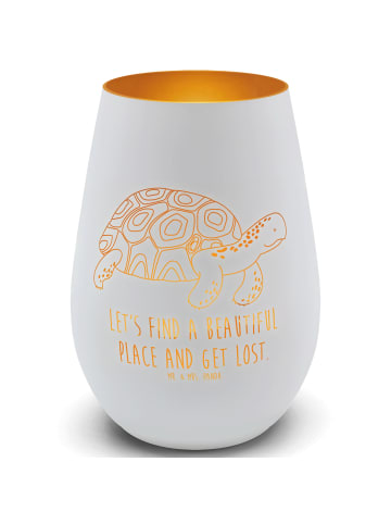 Mr. & Mrs. Panda Windlicht Schildkröte MHerzieren mit Spruch in Weiß