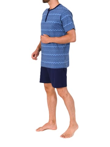 NORMANN Schlafanzug kurzarm Short Pyjama Übergröße in marine