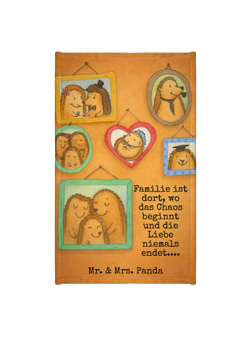 Mr. & Mrs. Panda Kleines Handtuch Igel Familie Design mit Spruch in Weiß
