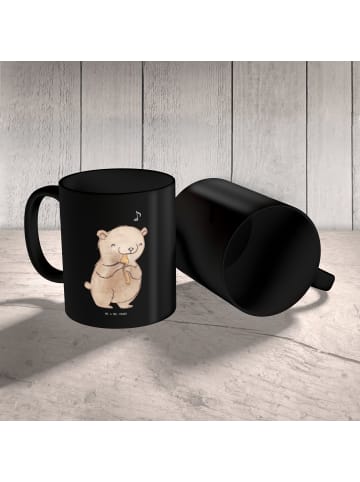 Mr. & Mrs. Panda Keramiktasse Flöte Atem mit Spruch in Schwarz