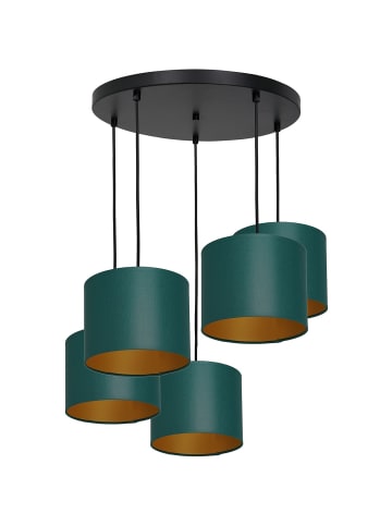 Licht-Erlebnisse Pendelleuchte (B)58 x (L)58 x (T)110 cm in Schwarz Petrol Gold