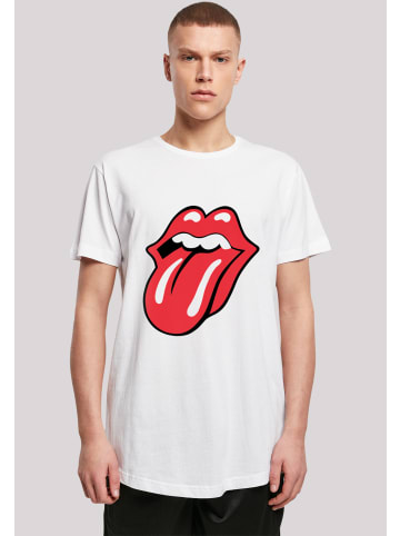F4NT4STIC Long Cut T-Shirt The Rolling Stones Zunge in weiß