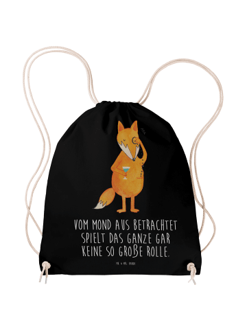 Mr. & Mrs. Panda Turnbeutel Fuchs Lord mit Spruch in Schwarz