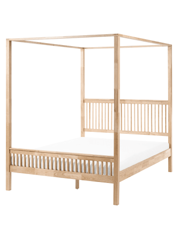Beliani 2-tlg Himmelbett HARFLEUR in Braun
