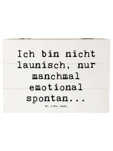 Mr. & Mrs. Panda Holzkiste Spruch Emotionen ausdrücken mit Spruch in Weiß