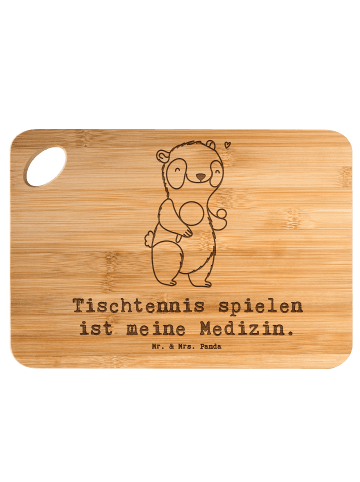 Mr. & Mrs. Panda Frühstücksbrett Panda Tischtennis mit Spruch in Braun