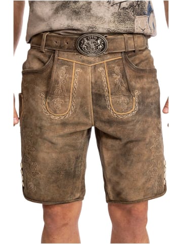 MADDOX Lederhose HORN in hellbraun