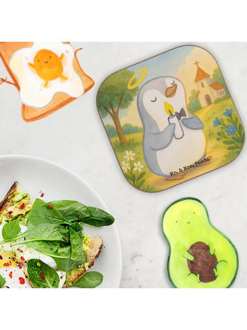 Mr. & Mrs. Panda Untersetzer Pinguin Kommunion Design ohne Spruch in Weiß