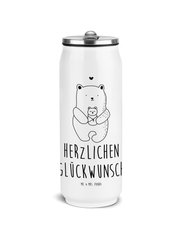 Mr. & Mrs. Panda Sportflasche Bär Baby mit Spruch in Weiß