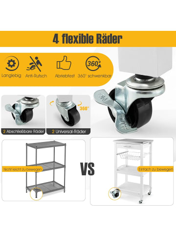 COSTWAY Küchenwagen in Weiß