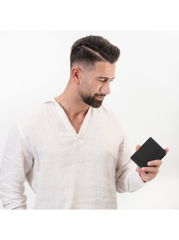 Redolz Leather Essentials QF Geldbörse RFID Leder 11,5 cm in all black