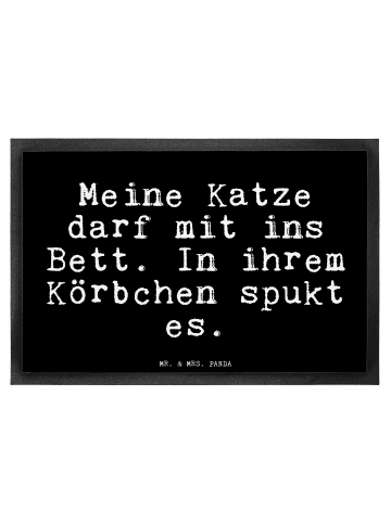 Mr. & Mrs. Panda Matte Meine Katze darf mit... mit Spruch in Schwarz