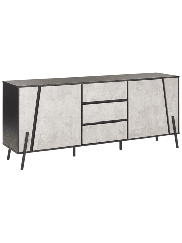Beliani Sideboard BLACKPOOL in Grau/Schwarz - (W) 177 x (H) 75 x (L) 40 cm