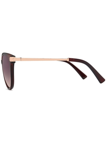 styleBREAKER Cateye Sonnenbrille in Braun-Gold / Braun Verlauf