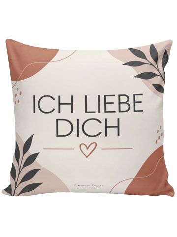 Mr. & Mrs. Panda Kissen Herz warm Design mit Spruch in Weiß