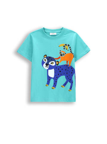 Coccodrillo T-Shirt mit kurzen Ärmeln in türkis