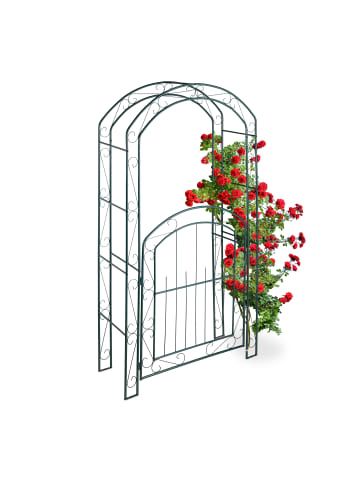 relaxdays Rosenbogen in Grün - (B)115 x (H)215 x (T)43 cm