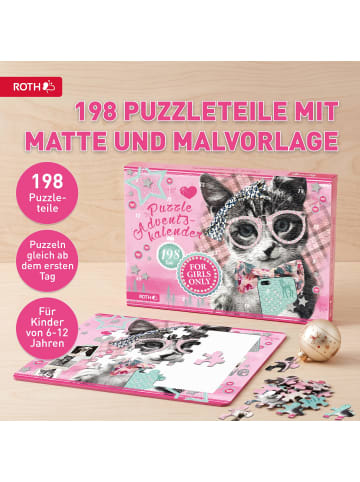 ROTH Puzzle-Kalender For Girls - 198 Teile in Rosa