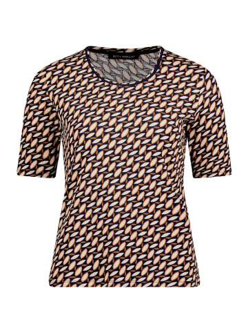 Betty Barclay Basic Shirt mit Rippenstruktur in Dark Blue/Brown